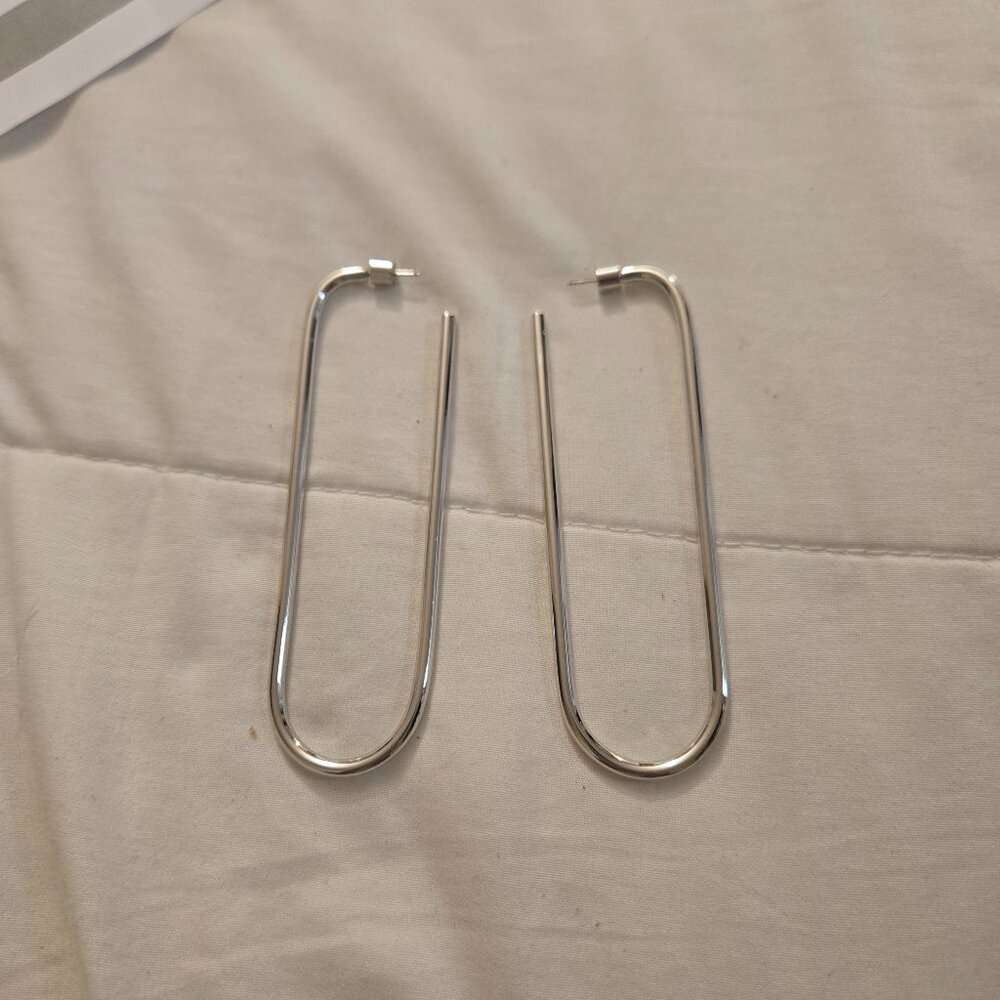 Jennifer Fisher Ruba Silver Plated Oval Hoop earrings